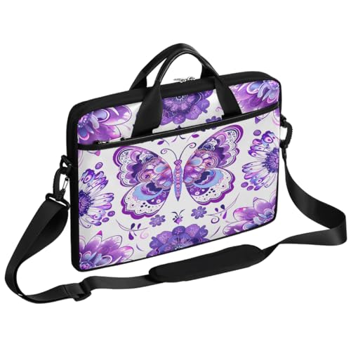 Bolsa para portátil Mandala Butterfly Flowers 15" miniatura 1