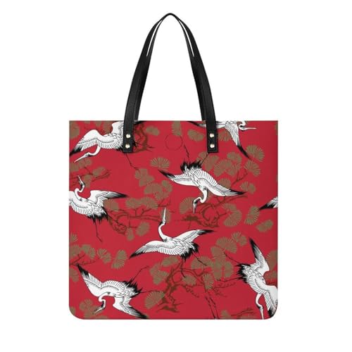 Tote bag oiseau japonais sac de voyage femmes grand sac shopper tissu