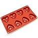 Freshware 8-Cavity Medium Heart Shape Silicone Mold for Soap, Cake, Bread, Cupcake, Cheesecake, Cornbread, Muffin, Brownie, and More