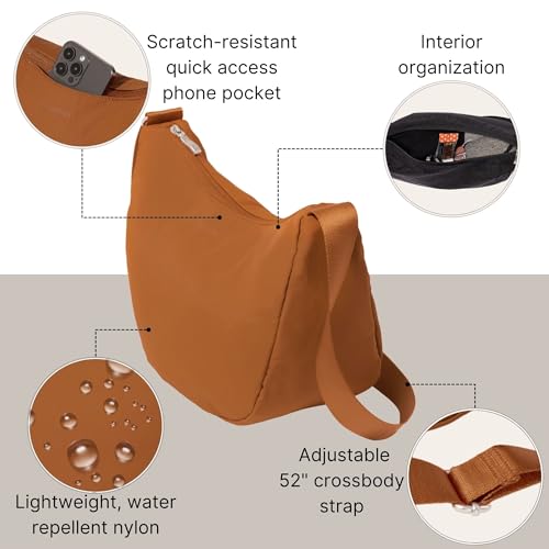 Image of Baggallini Swift Crescent Crossbody Bag for Women - Lightweight 12 inchx8 inch Travel Purse Handbag