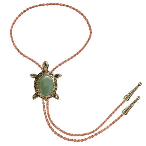 Image of Jeilwiy Bolo Tie for Men Western Cowboy Tie Necklace Gold Bolo Tie Leather Necktie Halloween Tie Accessories for Women