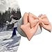 Aosekaa Bow Ski Helmet Cover Ski Helmet Decoration Cartoon Cute Decorative Single Board Double Board for Adults Kids Warm Cap Decor, White Hat Pink Bow
