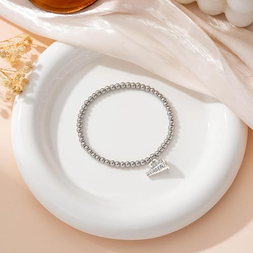 RZKING Silver Bracelets for Women, Evil Eye Cross Virgin Mary Highland Cow Charm Beaded Bracelets for Women, Birthday Christmas Thank You Inspirational Gifts for Friend Sister Daughter Mom2