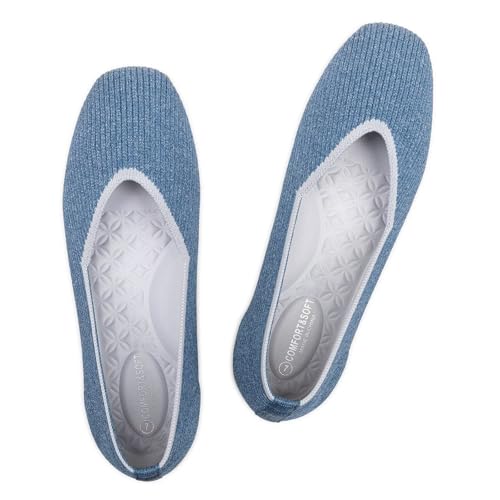 Frank Mully Damen-Ballerinas mit quadratischer Zehenpartie...