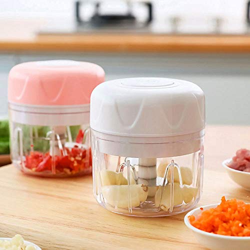 Mini Processador Alimentos Eletrico Dupla Lamina Triturador Recarregavel Portatil Cozinha Legumes