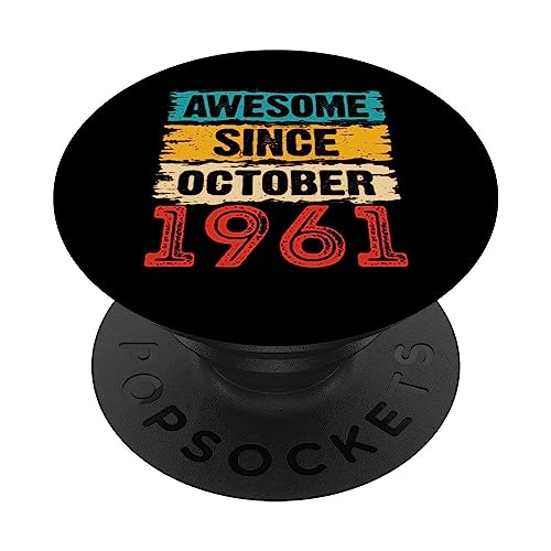 Regalos de 62 años impresionantes desde octubre de 1961 para 62 cumpleaños PopSockets PopGrip Intercambiable