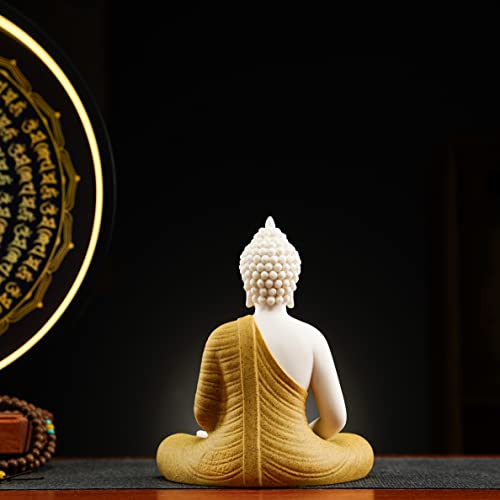 Houlu 6FODENG-Y Yellow Buddha Statue And Circle Led Table Lamp thumb #3