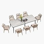 Purple Leaf Essgruppe 8 Personen Rattan & Teak Grau