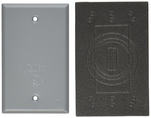 TayMac BC100S Weatherproof Metallic Device Cover Blank Single Gang Gray