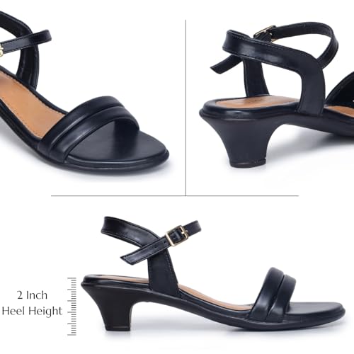 Image of TRASE Women's Fashion Kitten Heels Sandals | Elegant & Comfortable Block Heel for Women | Perfect Footwear for Festive, Wedding, Office & Everyday Style