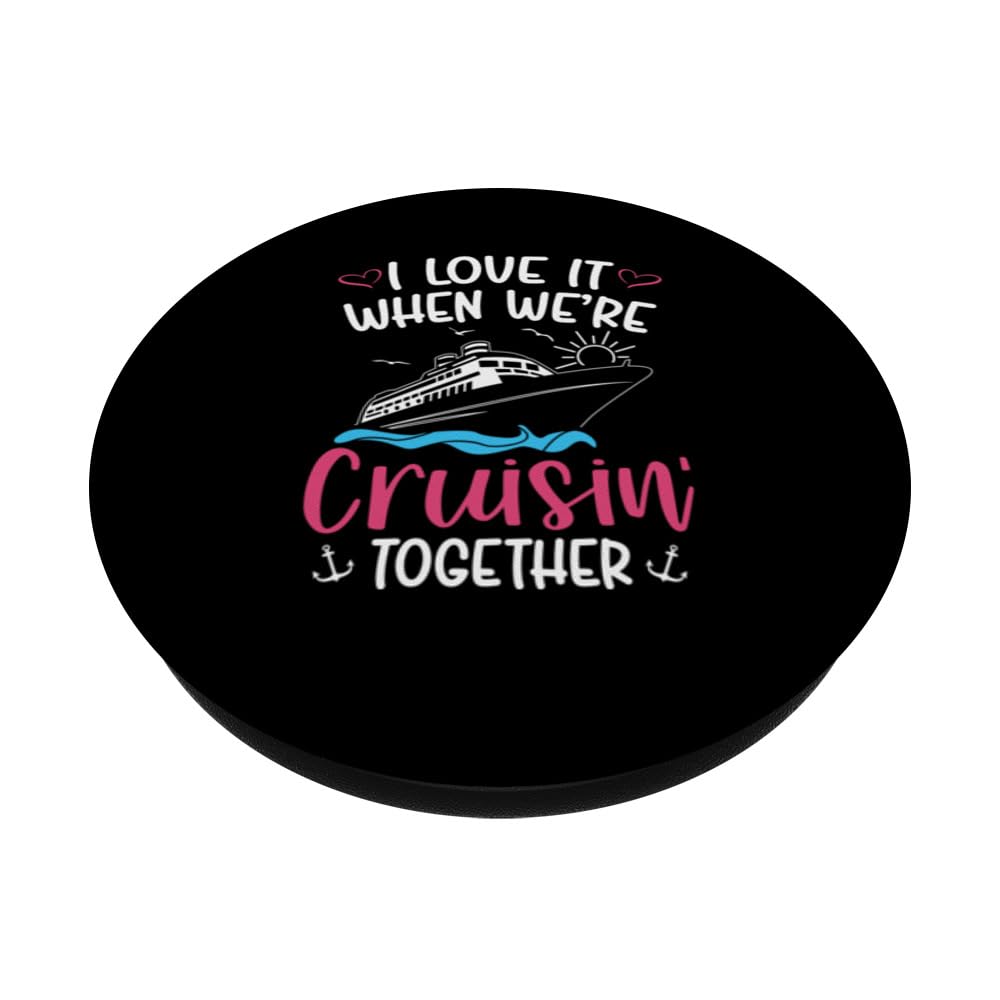 Cruisin' Together Family Cruise Tee PopSockets Swappable PopGrip, Black - Image 2