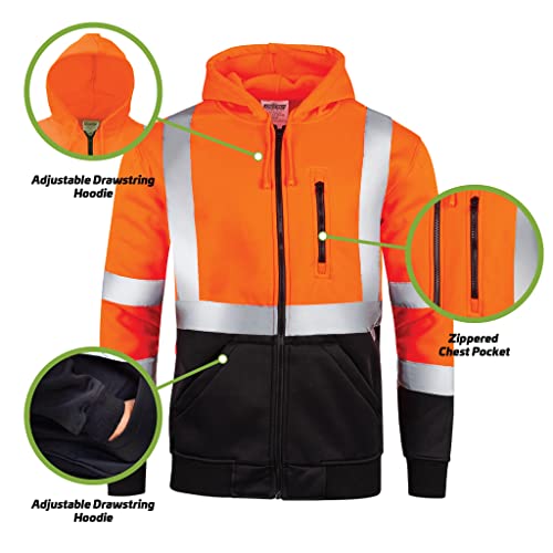 JORESTECH High Visibility Hoodie Full Zipper 100% Polyester ANSI4