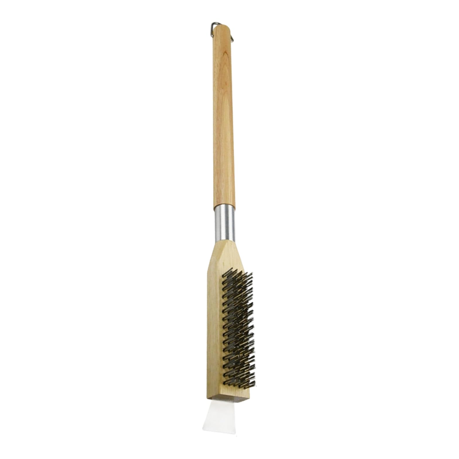 Nucelit Steel Bristles Cleaning Brush with Scraper and Removable Head for Pizza Oven Grills Stone Daily Cleaning Pizza Oven Brush