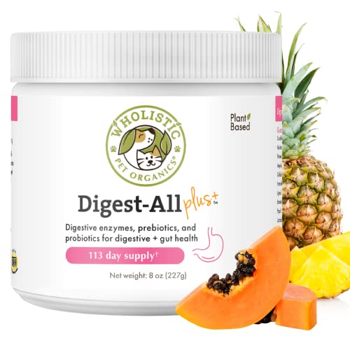 Wholistic Pet Organics: Dog Probiotics and Digestive Enzymes,Supports Immune System and Gut Health,Pet Probiotics for Dogs Digestive Health with Plant Based Ingredients-Probiotics for Puppies 8oz