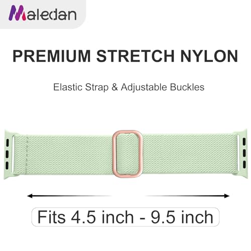 Image of Maledan 10 Pack Stretchy Solo Loop Compatible with Apple Watch Band 40mm 38mm 41mm 42mm 44mm 45mm 46mm 49mm Women Men,Soft Nylon Elastic Braided Strap for iWatch Series 11 10 9 8 7 6 5 4 3 2 1 SE Ultra