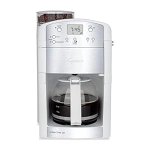 Capresso CoffeeTEAM GS 10-Cup Coffee Maker with Conical Burr Grinder, Glass Carafe 464.02 White