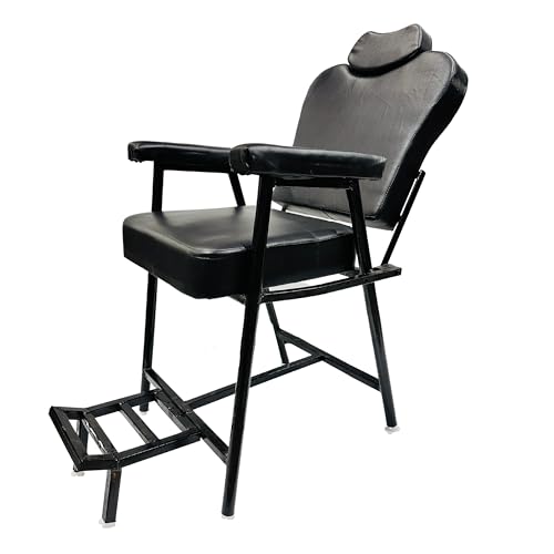 Image of Beauty Parlor Massage Chair Salon Barber Cutting Beauty Parlor Chair Made of Iron Frame, with Push Back System and Cushioned Back Seat, Already Assembled (Black with Hydraulic)