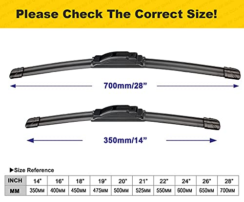 Oem Quality Premium All-Season Automotive Windshield Wiper Blades For Front Windshield -28"/14" (Set Of 2) #TOP1