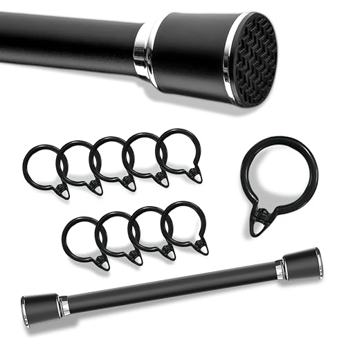 D'TORRES - Barra cortinas extensible - Longitud (110-300 cm) - Barras de cortinas para duchas y armarios - Barra cortina ducha sin taladrar - Barra para cortinas de acero inoxidable.