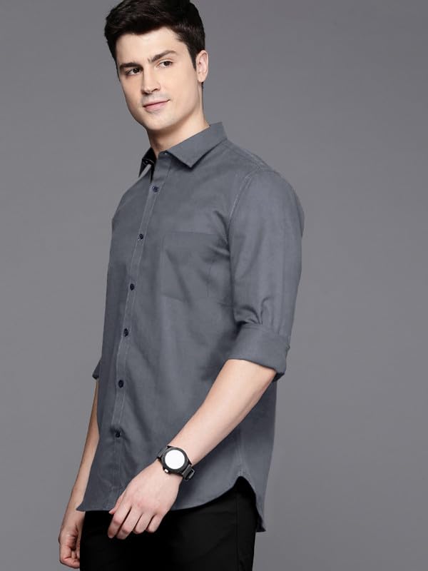 Image of Pinkmint Men's Solid Shirt | Soft Cotton Blend | Casual Shirt | Plain | Full Sleeve - Regular Fit (Combo | Available in Plus Size and Combo Pack of 3)
