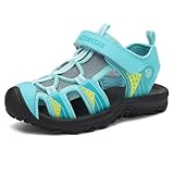 Mishansha Sandales Sport Garçon Bout Fermé Été Chaussure de Randonnée Enfants Respirantes Turquoise 38 EU
