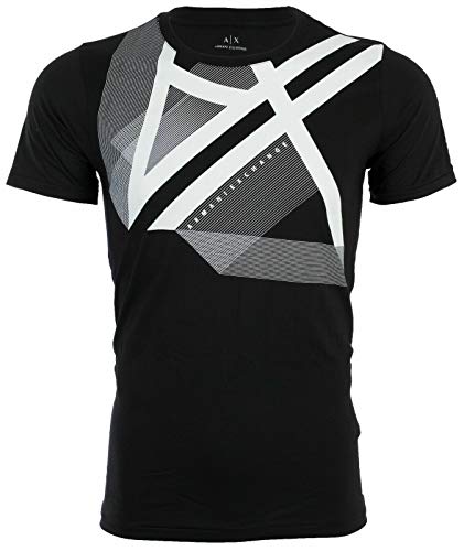 Armani Exchange  Right Side UP Mens Designer T-Shirt Premium Black Slim Fit (XX-Large)