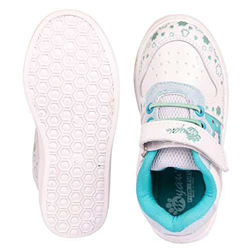Image of Myau Girls' White Sparkly Printed Shoes - Stylish and Comfortable Footwear for Your Little Princess