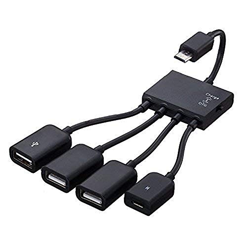 4 in 1 Micro USB HUB Adapter with Power,Sudroid Charging OTG Host Cable