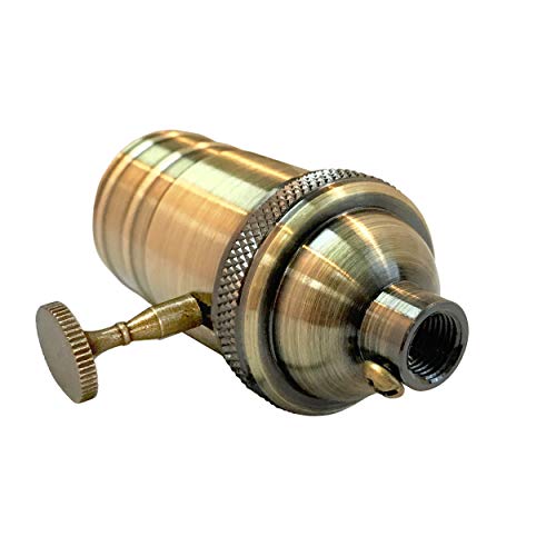 Royal Designs, Inc. LS-5062-AB-2 Full Range 3 Way Vintage Turn Knob Lamp Socket, Antique Brass thumb #2
