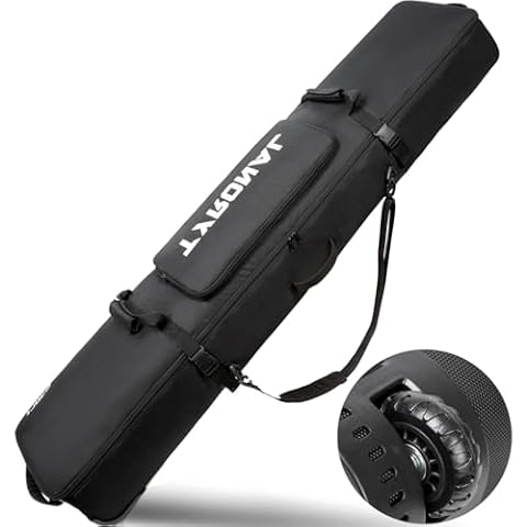 TYRONAL Snowboard Bag with Wheels,Heavy Duty 600D Polyester Oxford Wear-Resistant,Padded Snowboard Bag for Single Snowboard and Snowboard Boots. (Blk-170CM) Cover