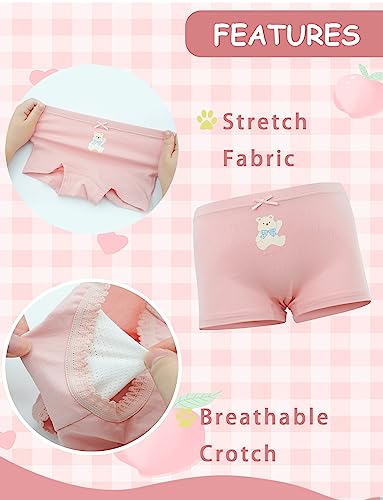 4 Pack Kids Little Girls Cotton Boyshort Underwear Soft Briefs Hipster Underwear Toddler Training Underwear2