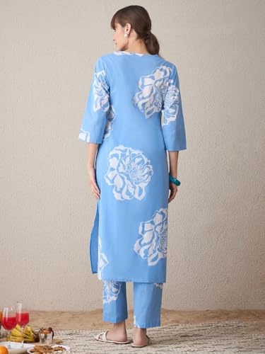 Image of INDO ERA Women's Cotton Ethnic Co-Ord Set | Kurta Pant Set | Stylish Cotton Suit Set for Women,10336 | Cord Set For Women Cotton |