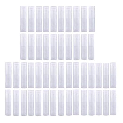 JZK 50 x Transparente bálsamo labial de plástico recipientes tubos de bálsamo labial vacíos para labio hecho a mano bálsamos u objeto de bricolaje