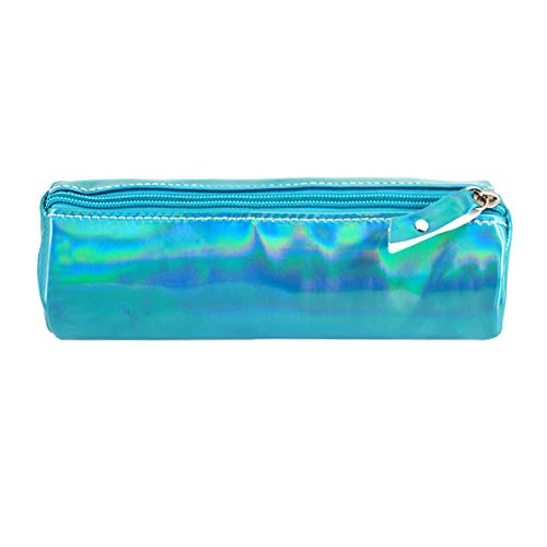 Image of Aisa Pencil Case Holographic Zipper Pen Bags Cosmetics Bags Color Blue