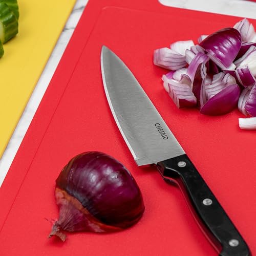 Chef Aid Large Red Poly Chopping Board, Multipurpose Anti-Slip Surface, Easy Clean and Dishwasher Safe with Handle, 40 x 30cm Other Colour Options Available. - Image 5