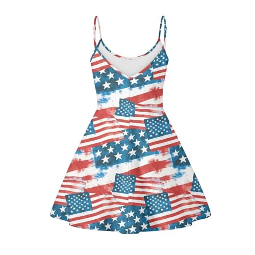 Image of Cozeyat Women Girls Summer Sleeveless Dress Casual Swing Beach Cover Up Knee Length Dresses,Large Size XS-4XL
