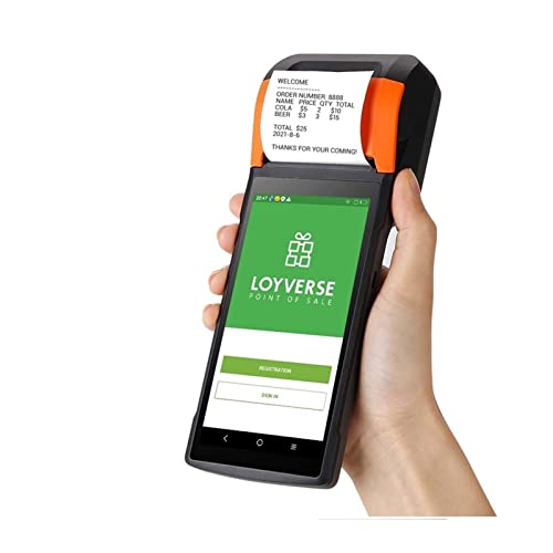 Image of 4G V2 Pro Mobile Handheld POS System with Thermal Printer Wireless WiFi PDA Distribution Label Receipt Printer(V2 pro with Base)
