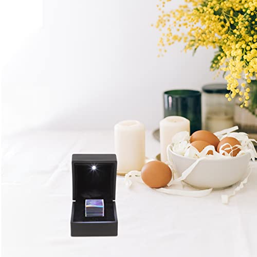 UKCOCO Würfel aus optischem Glas, Prisma mit Box, Maße 2,3 x 2,3 x 2,3 cm, für Lehrzwecke oder zur Dekoration