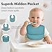 COMFYROLL Drool Bibs for Baby Boys & Girls, 8 Pack Muslin Baby Bibs for Drooling and Teething with Hidden Pocket, Soft Cotton, Extra Absorbent, Mess-proof, for Toddler, Newborn, Infant