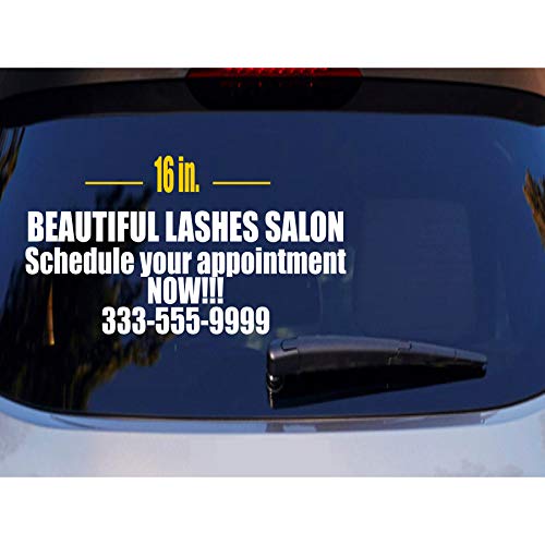 Custom Decal Business, Description, Contact Phone Website Social Name Titles, Initial, Promote Sign, School Vinyl Sticker Car Window Windshield, Wall And Door. Customizable Sizes And Colors. 4 Lines #TOP3