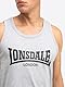 Lonsdale Male-Adult AVERHAM Singlet, Black/Marl Grey, Large