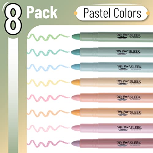 Image of Mr. Pen- No Bleed Gel Highlighters, Pastel Colors, 8 Pack | Bible Highlighters and Pens No Bleed, Bible Markers for Study, Journaling, School Supplies and Accessories