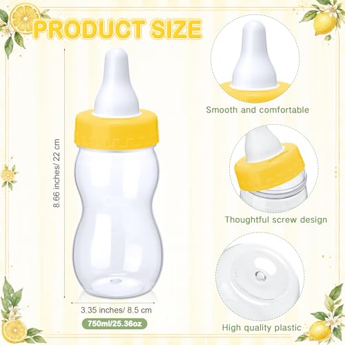 Image of Roowest 512 Pcs Baby Shower Games Guess How Many Pacifiers Sign 100 Small Guessing Games 10 HB Pencils 750ml Milk Bottle 400 Acrylic Pacifiers Decoration for Guest Gender Reveal(Yellow,Lemon)