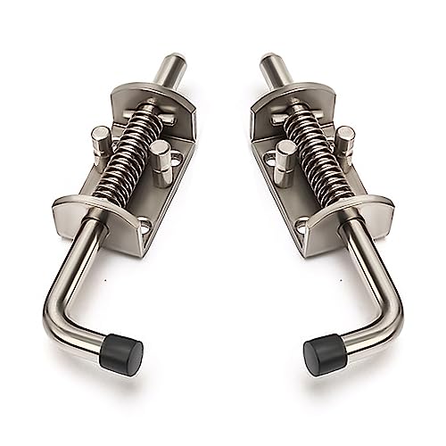 Kocusu 2 Pièces Loquet Ressort Robuste,Verrou Ressort Inox Avec poignée en caoutchouc en acier inoxydable 304 Pour portes, fenêtres, abris de jardin, 4 x...