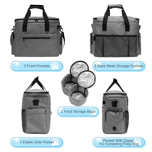 Bolsa de viaje para perro MYDAYS, maleta de equipaje para mascotas gris 4