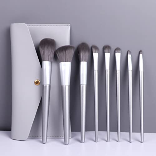 MQPALZKD Juego de 8 brochas de maquillaje, mango de madera suave, brocha suelta, brocha for corrector, brocha for sombra de ojos, juego completo de brochas de maquillaje(3-Pack)