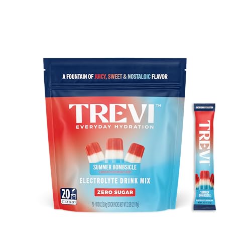 Image of TREVI Electrolytes Powder Packets, Sugar Free Hydration, Summer Bombsicle | 20 Pack Essential Daily Drink Mix, 0 Sugar, Magnesium, Potassium, Vitamin C, Calcium, B6 & B12 Vitamins