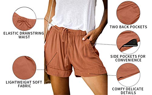 Image of KISSMODA Womens Summer Shorts Leopard /Camo /Solid /Floral Print Elastic Waist Pocketed Casual Pants