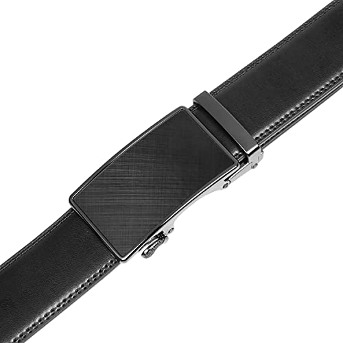 Image of Founders & C Men's Ratchet Belt 1 3 /8 inch,Leather Dress Belt Adjustable with Click Sliding Buckle Trim to Exact Fit