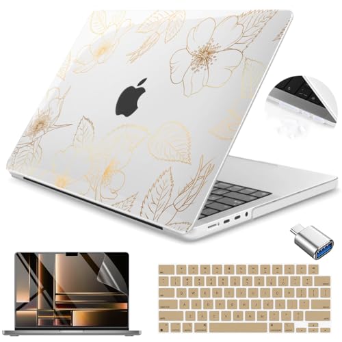 Funda MacBook Pro 14 antitirones y arañazos con adaptador OTG y salva teclado modelo A2779